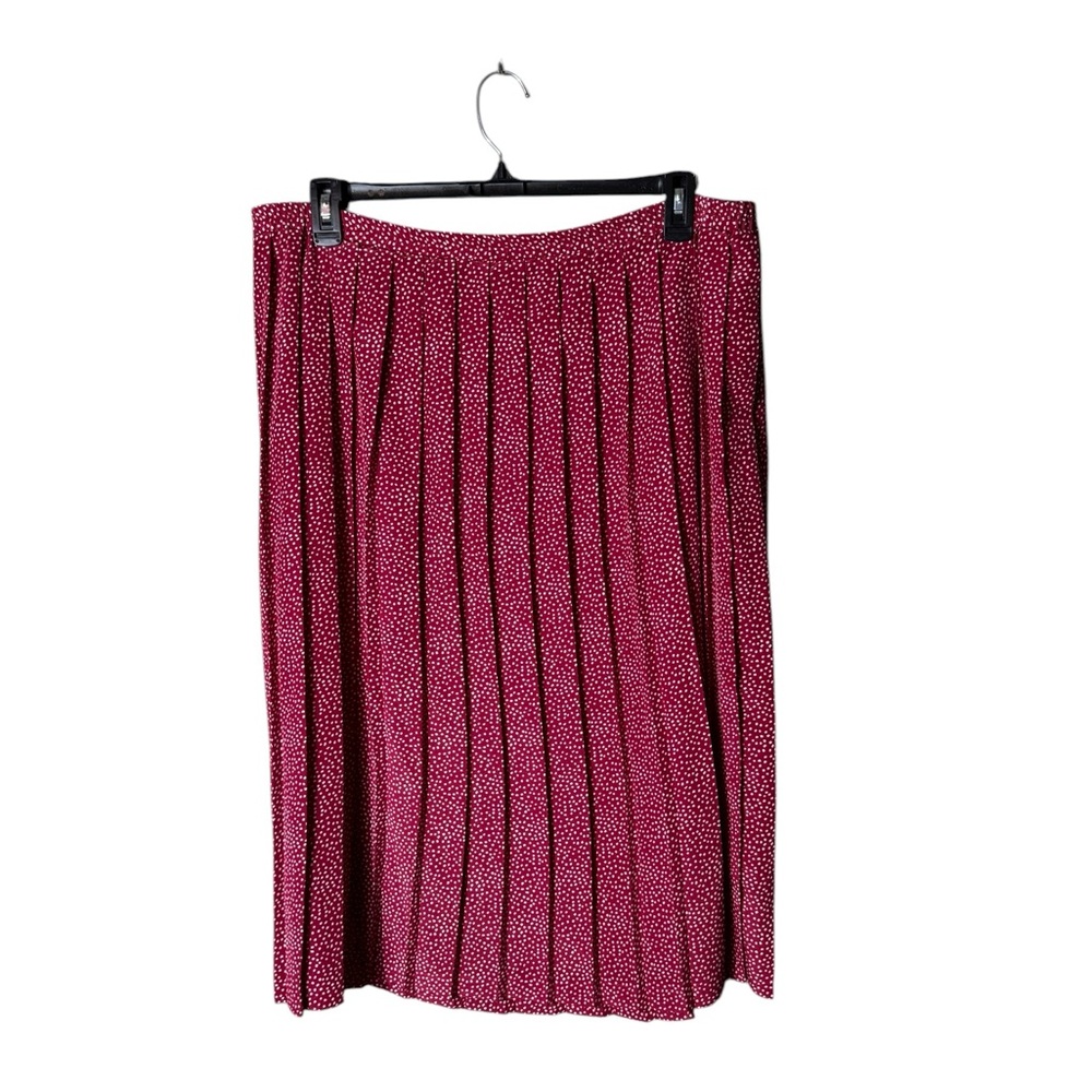 Vintage‎ Pleated Midi Skirt Size 16 Red White Preppy Academia Polka Dots Twee - Picture 2 of 6